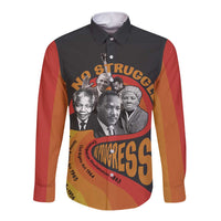 No Struggle No Progress Long Sleeve Button Shirt Civil Rights Leaders - Wonder Print Shop