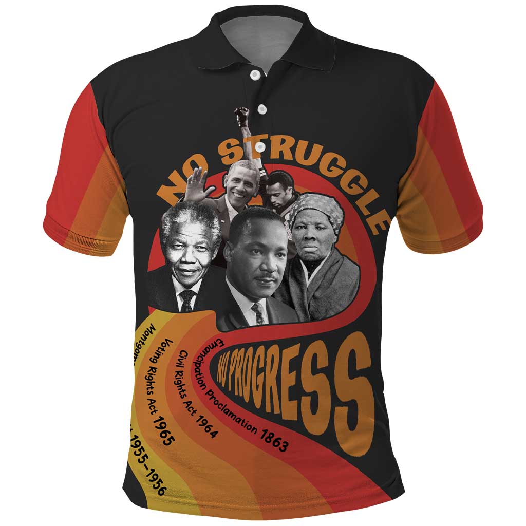 No Struggle No Progress Polo Shirt Civil Rights Leaders - Wonder Print Shop