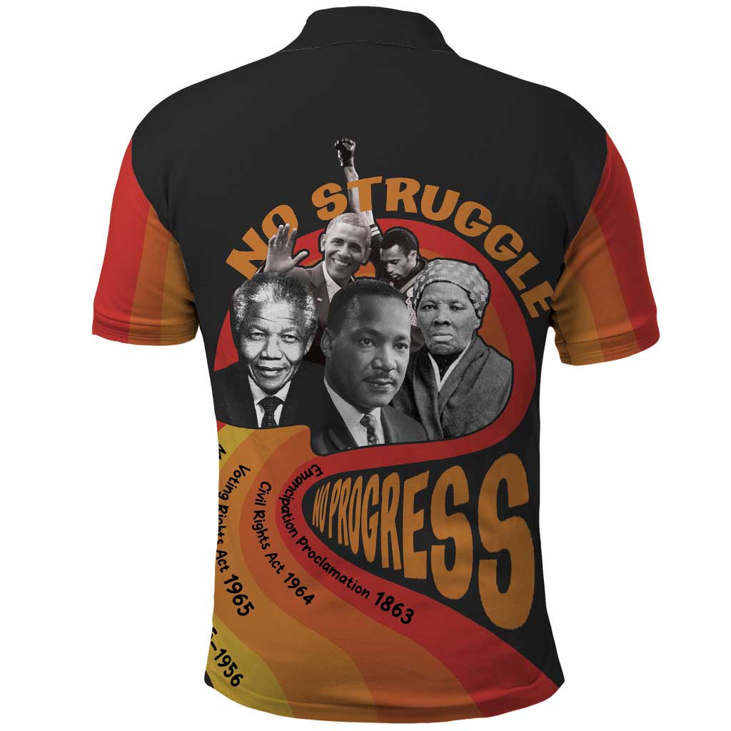 No Struggle No Progress Polo Shirt Civil Rights Leaders - Wonder Print Shop