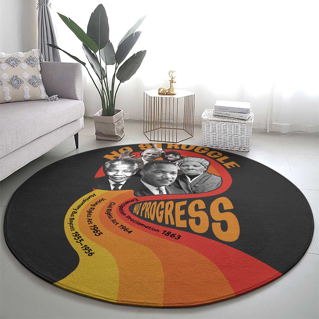 No Struggle No Progress Round Carpet Civil Rights Leaders