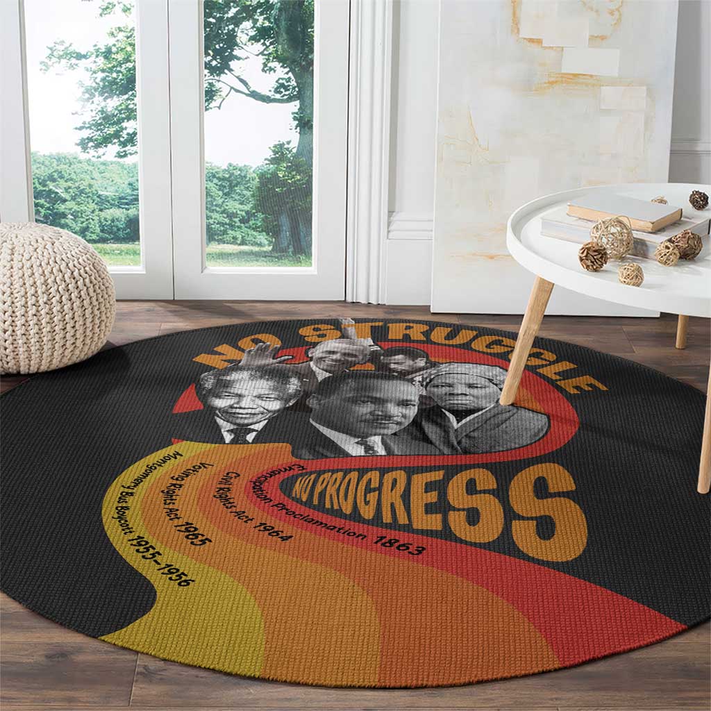 No Struggle No Progress Round Carpet Civil Rights Leaders
