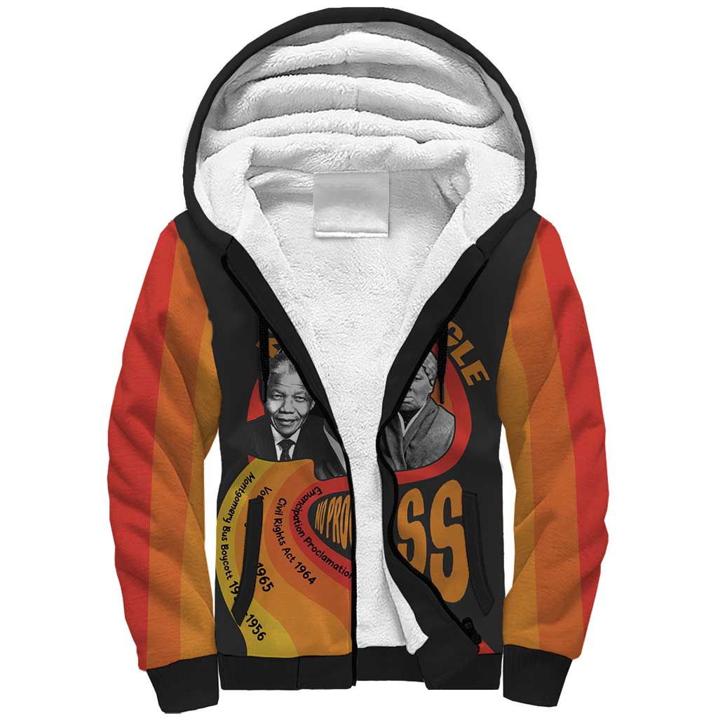 No Struggle No Progress Sherpa Hoodie Civil Rights Leaders - Wonder Print Shop