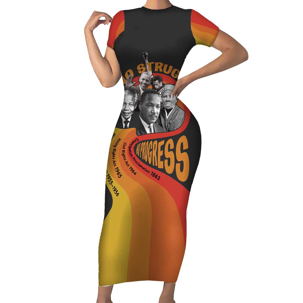 No Struggle No Progress Short Sleeve Bodycon Dress Civil Rights Leaders - Wonder Print Shop