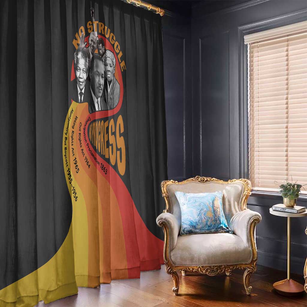 No Struggle No Progress Window Curtain Civil Rights Leaders - Wonder Print Shop