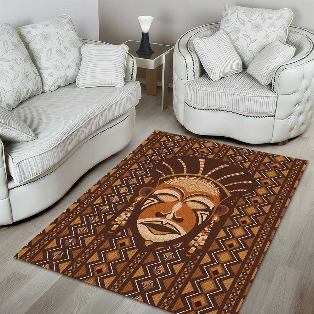 African Mask Printed Mudcloth Area Rug - Wonder Print Shop