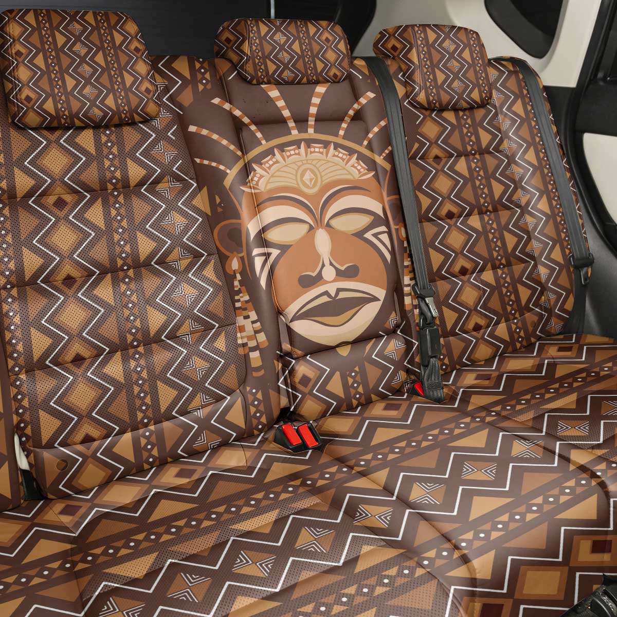 African Mask Printed Mudcloth Back Car Seat Cover - Wonder Print Shop