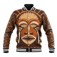 African Mask Printed Mudcloth Baseball Jacket - Wonder Print Shop