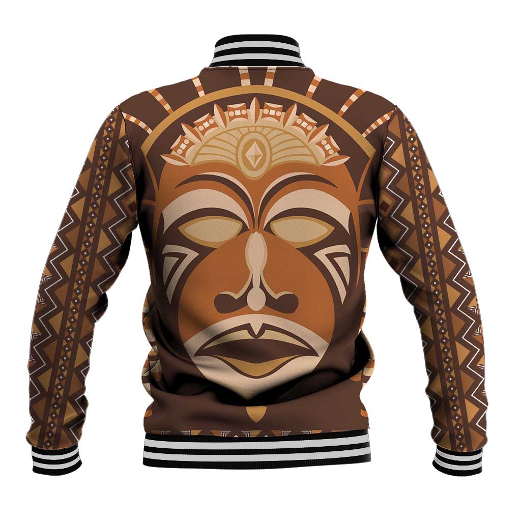 African Mask Printed Mudcloth Baseball Jacket - Wonder Print Shop