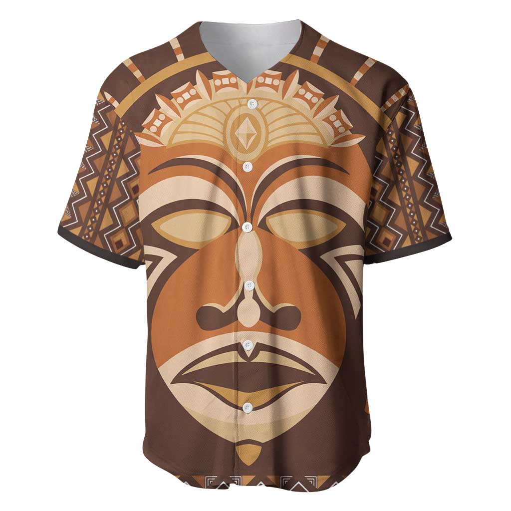 African Mask Printed Mudcloth Baseball Jersey - Wonder Print Shop