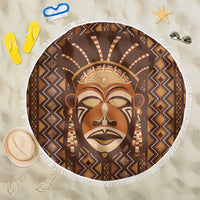 African Mask Printed Mudcloth Beach Blanket - Wonder Print Shop