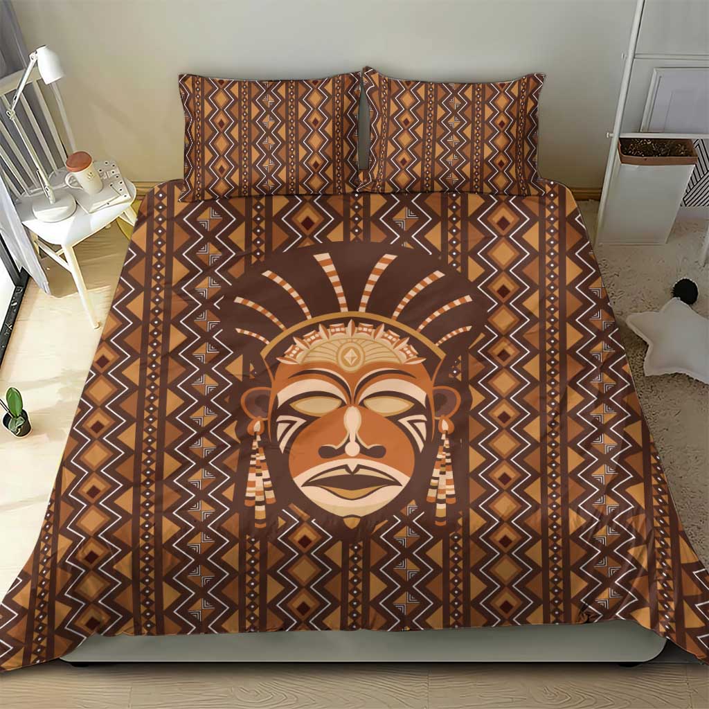 African Mask Printed Mudcloth Bedding Set - Wonder Print Shop