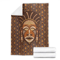 African Mask Printed Mudcloth Blanket