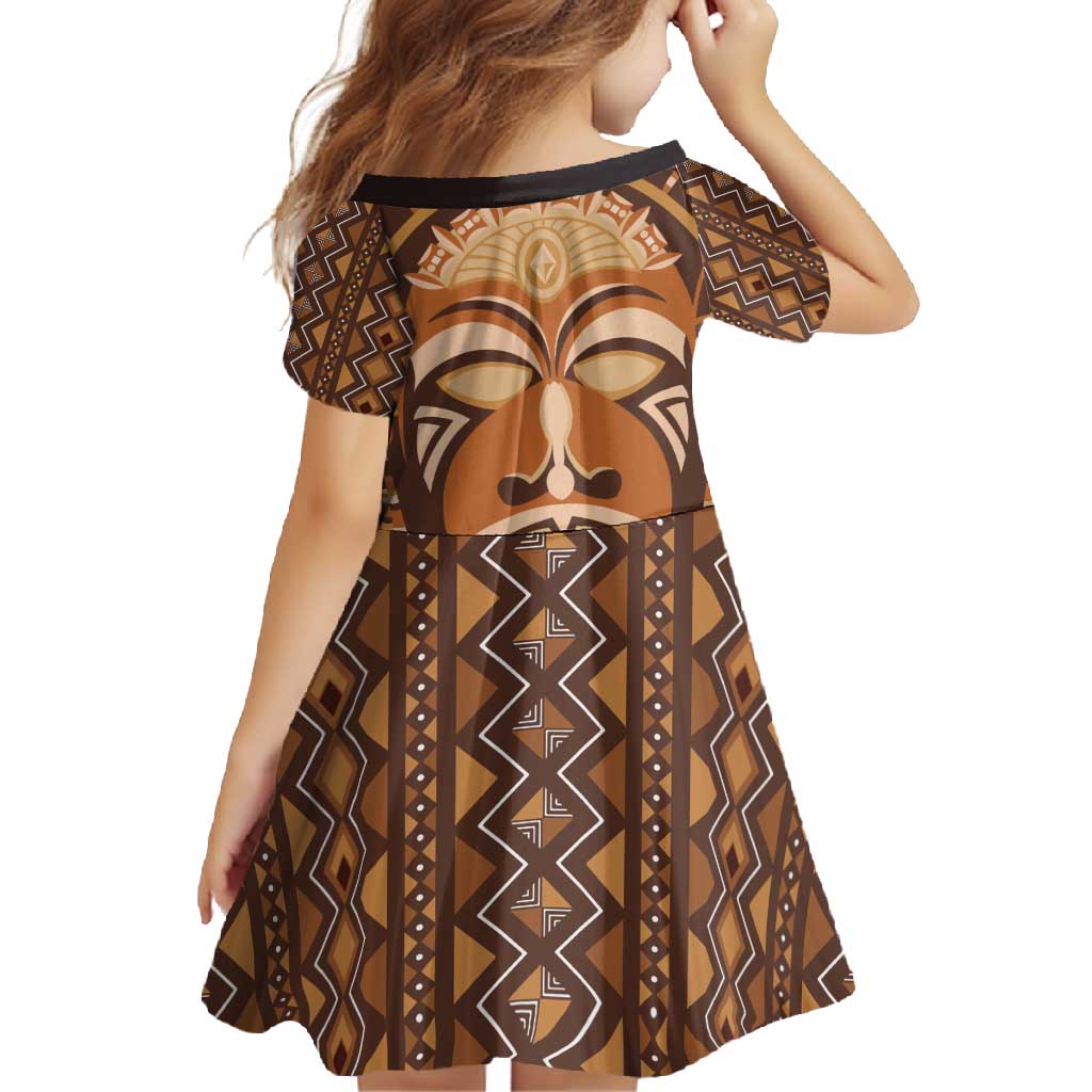 African Mask Printed Mudcloth Family Matching Mermaid Dress and Hawaiian Shirt - Wonder Print Shop