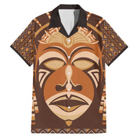 African Mask Printed Mudcloth Family Matching Mermaid Dress and Hawaiian Shirt - Wonder Print Shop