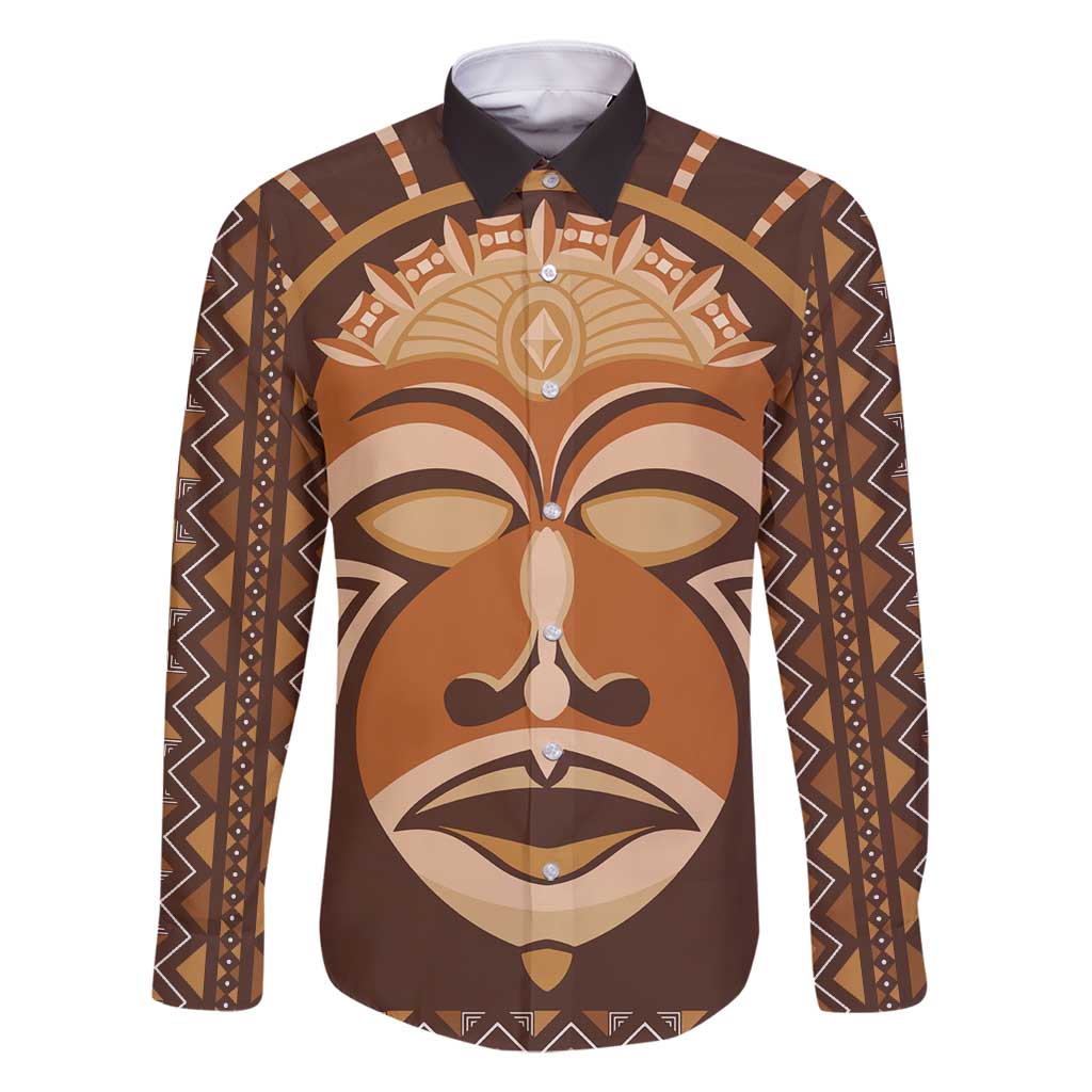 African Mask Printed Mudcloth Family Matching Mermaid Dress and Hawaiian Shirt - Wonder Print Shop