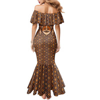 African Mask Printed Mudcloth Family Matching Mermaid Dress and Hawaiian Shirt - Wonder Print Shop