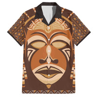 African Mask Printed Mudcloth Family Matching Off The Shoulder Long Sleeve Dress and Hawaiian Shirt - Wonder Print Shop