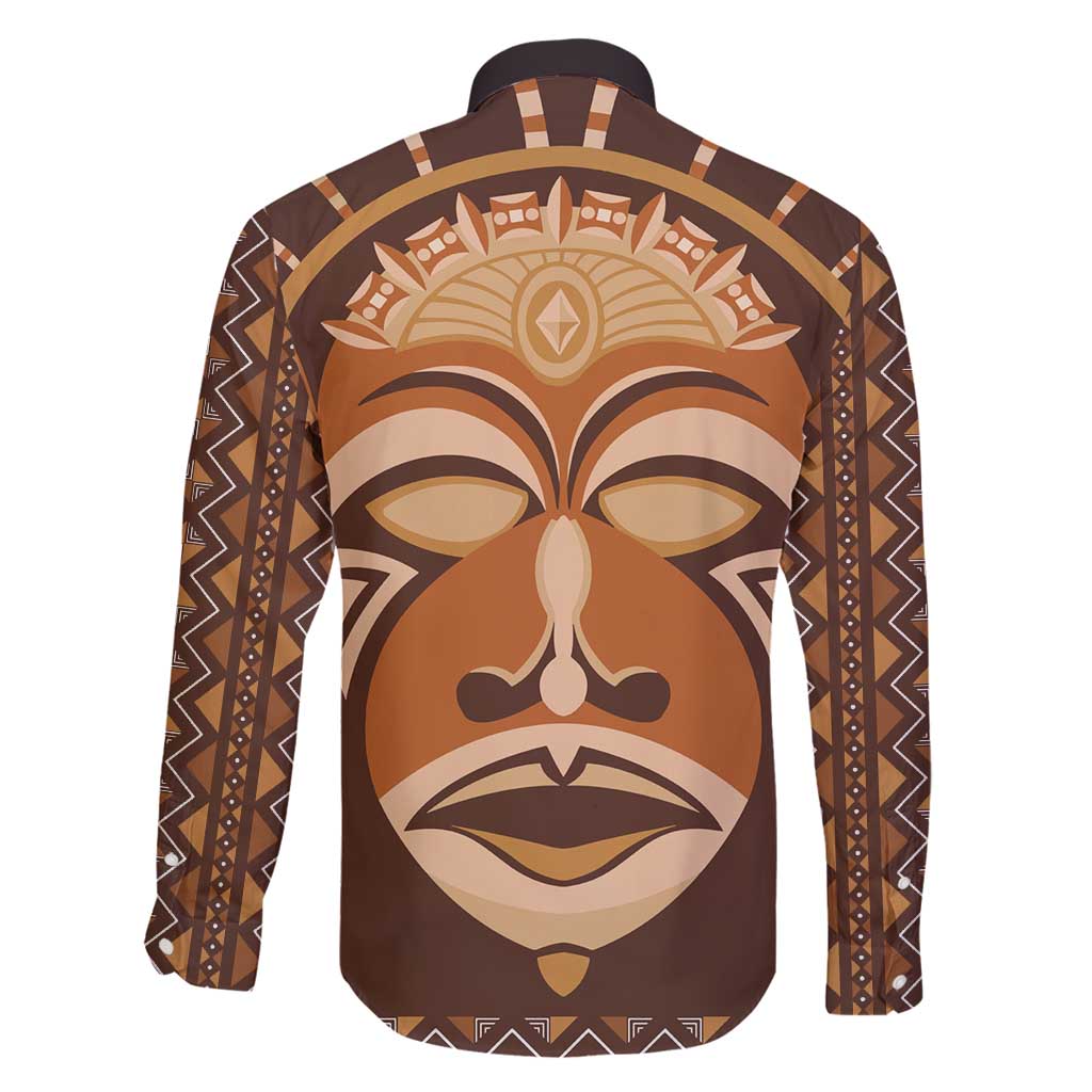 African Mask Printed Mudcloth Family Matching Off Shoulder Short Dress and Hawaiian Shirt - Wonder Print Shop