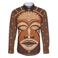 African Mask Printed Mudcloth Family Matching Short Sleeve Bodycon Dress and Hawaiian Shirt - Wonder Print Shop