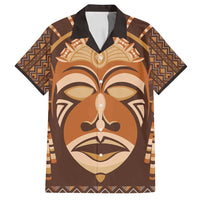 African Mask Printed Mudcloth Family Matching Tank Maxi Dress and Hawaiian Shirt - Wonder Print Shop