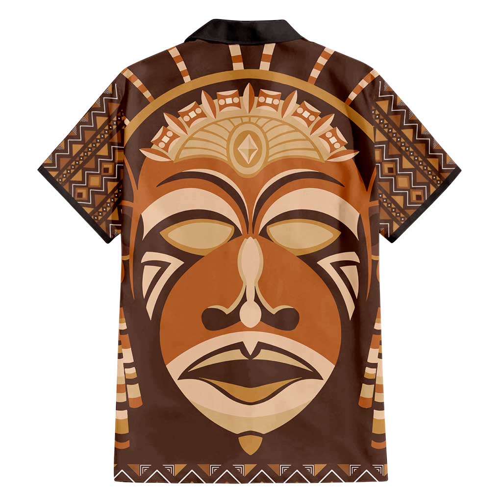 African Mask Printed Mudcloth Family Matching Tank Maxi Dress and Hawaiian Shirt - Wonder Print Shop