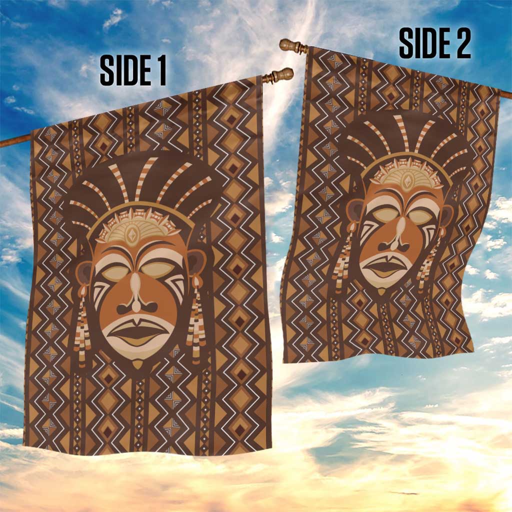 African Mask Printed Mudcloth Garden Flag - Wonder Print Shop