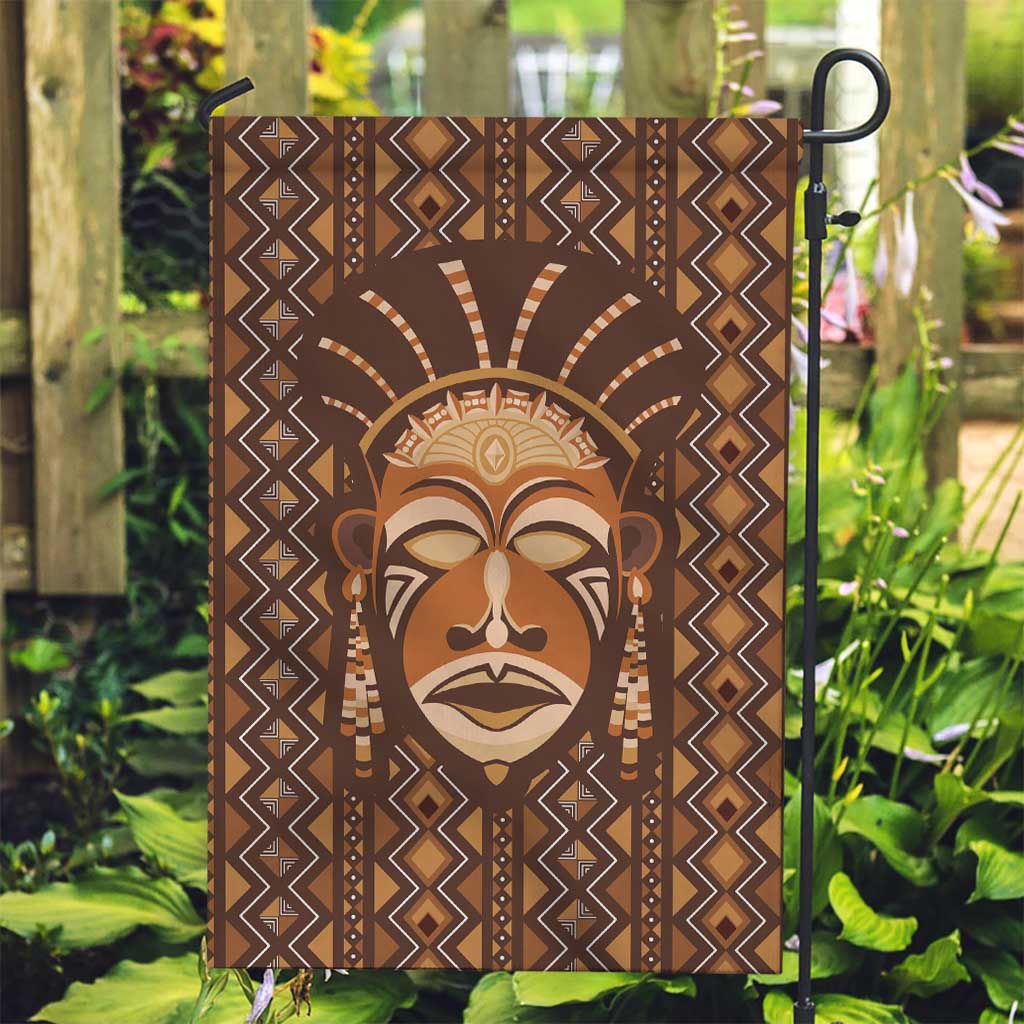 African Mask Printed Mudcloth Garden Flag - Wonder Print Shop