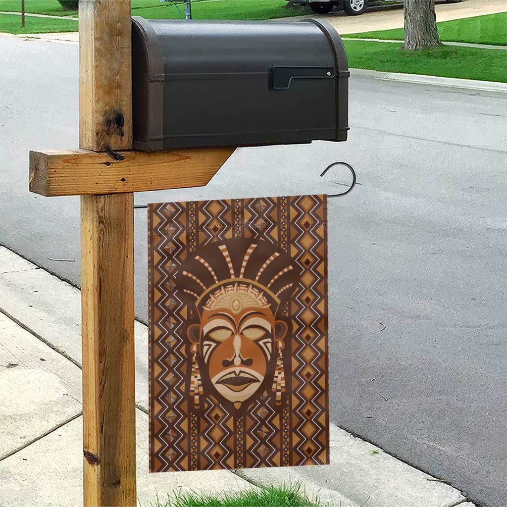 African Mask Printed Mudcloth Garden Flag - Wonder Print Shop