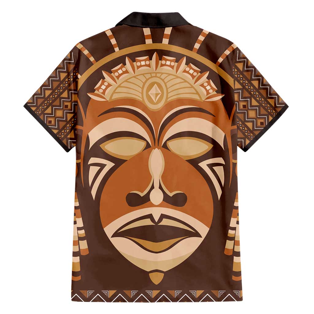 African Mask Printed Mudcloth Hawaiian Shirt - Wonder Print Shop
