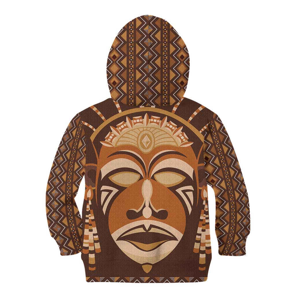 African Mask Printed Mudcloth Kid Hoodie - Wonder Print Shop