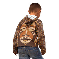 African Mask Printed Mudcloth Kid Hoodie - Wonder Print Shop
