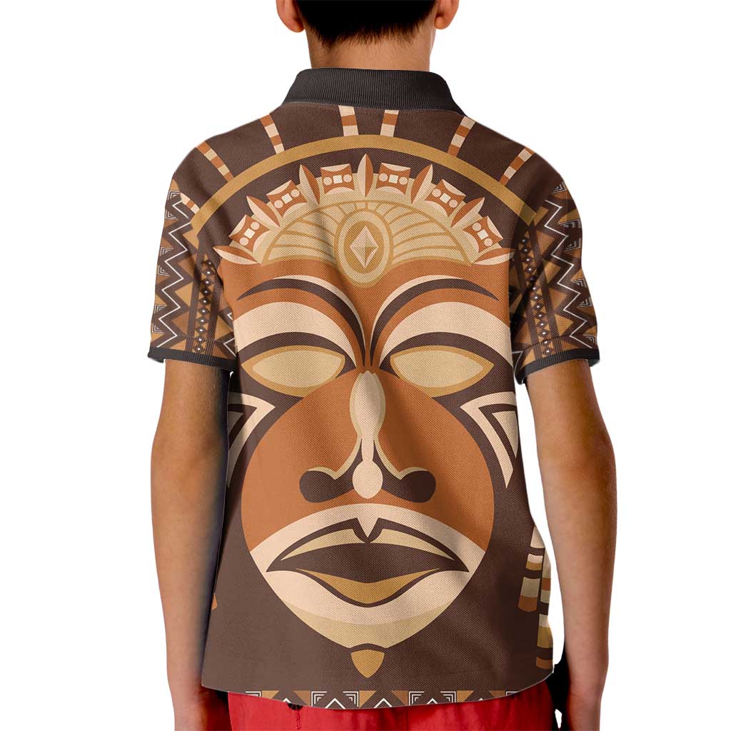 African Mask Printed Mudcloth Kid Polo Shirt - Wonder Print Shop