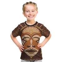 African Mask Printed Mudcloth Kid T Shirt - Wonder Print Shop