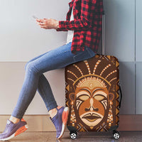 African Mask Printed Mudcloth Luggage Cover - Wonder Print Shop