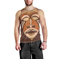 African Mask Printed Mudcloth Men Tank Top - Wonder Print Shop