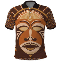 African Mask Printed Mudcloth Polo Shirt - Wonder Print Shop