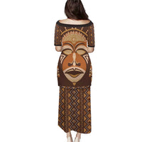 African Mask Printed Mudcloth Puletasi - Wonder Print Shop