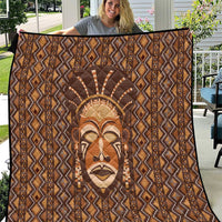 African Mask Printed Mudcloth Quilt - Wonder Print Shop