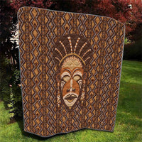 African Mask Printed Mudcloth Quilt - Wonder Print Shop