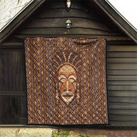 African Mask Printed Mudcloth Quilt - Wonder Print Shop
