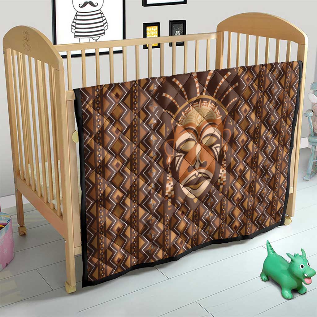 African Mask Printed Mudcloth Quilt - Wonder Print Shop