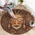 African Mask Printed Mudcloth Round Carpet