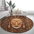 African Mask Printed Mudcloth Round Carpet