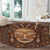 African Mask Printed Mudcloth Round Carpet