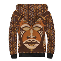 African Mask Printed Mudcloth Sherpa Hoodie - Wonder Print Shop