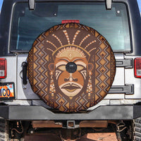 African Mask Printed Mudcloth Spare Tire Cover - Wonder Print Shop