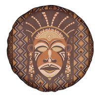 African Mask Printed Mudcloth Spare Tire Cover - Wonder Print Shop