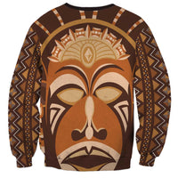 African Mask Printed Mudcloth Sweatshirt - Wonder Print Shop