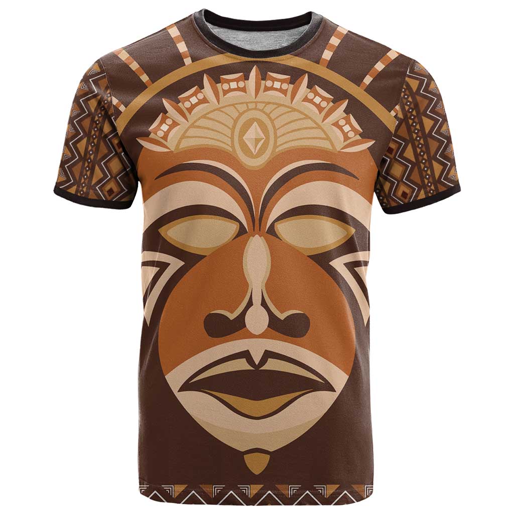 African Mask Printed Mudcloth T Shirt - Wonder Print Shop