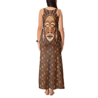 African Mask Printed Mudcloth Tank Maxi Dress - Wonder Print Shop